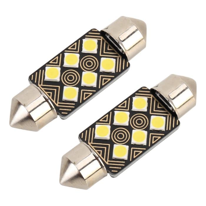 2 PCS 36 mm DC12V / 1,5 W / 6000K / 110LM 6LEDs SMD-3030 Auto-Leselampe Dome Light mit Decoder – Bild 2