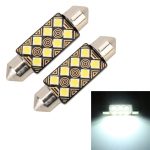 2 PCS 39 mm DC12V / 1,5W / 6000K / 110LM 8LEDs SMD-3030 Auto-Leselampe Dome Light mit Decoder