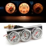 52mm 12V Universal Car Modified Triple Meter 3 in 1 Gauge Ölpresse + Wassertemperaturanzeige + Amperemeter, mit Sensor