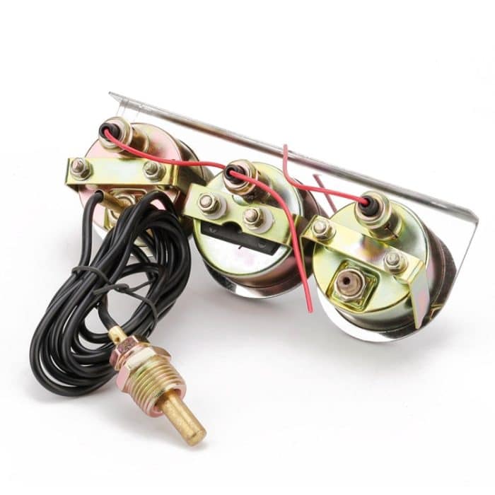 52mm 12V Universal Car Modified Triple Meter 3 in 1 Gauge Ölpresse + Wassertemperaturanzeige + Amperemeter, mit Sensor – Bild 3