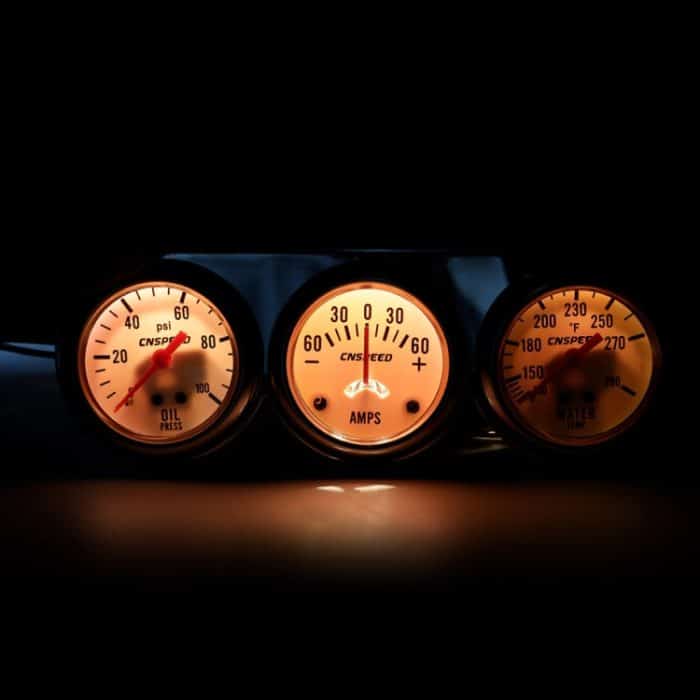 52mm 12V Universal Car Modified Triple Meter 3 in 1 Gauge Ölpresse + Wassertemperaturanzeige + Amperemeter, mit Sensor – Bild 6