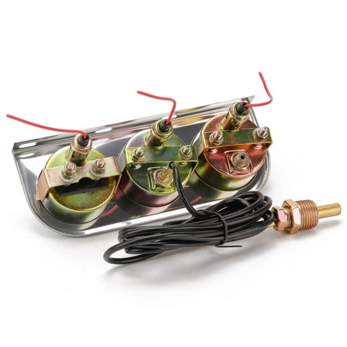 52mm 12V Universal Car Modified Triple Meter 3 in 1 Gauge Ölpresse + Wassertemperaturanzeige + Amperemeter, mit Sensor – Bild 3