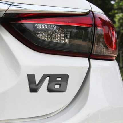 V8 Connect Shape Auto-Metallkarosserie-dekorativer Aufkleber, Größe: S, V8 Connect Shape, Size : S (Black), V8 Connect Shape, Size : S (Silver)
