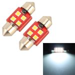 2 Stück 31 mm DC12 V / 1,6 W / 6000 K / 130 lm 4 LEDs SMD-3030 Auto-Leselampe, 31mm