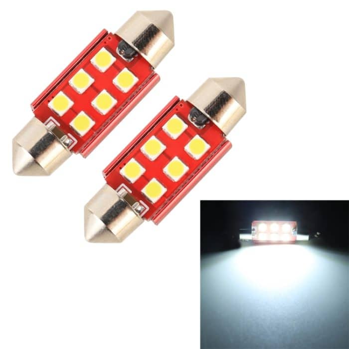 2 Stück 36 mm DC12 V / 2,2 W / 6000 K / 180 lm 6 LEDs SMD-3030 Auto-Leselampe, 36mm – Bild 1