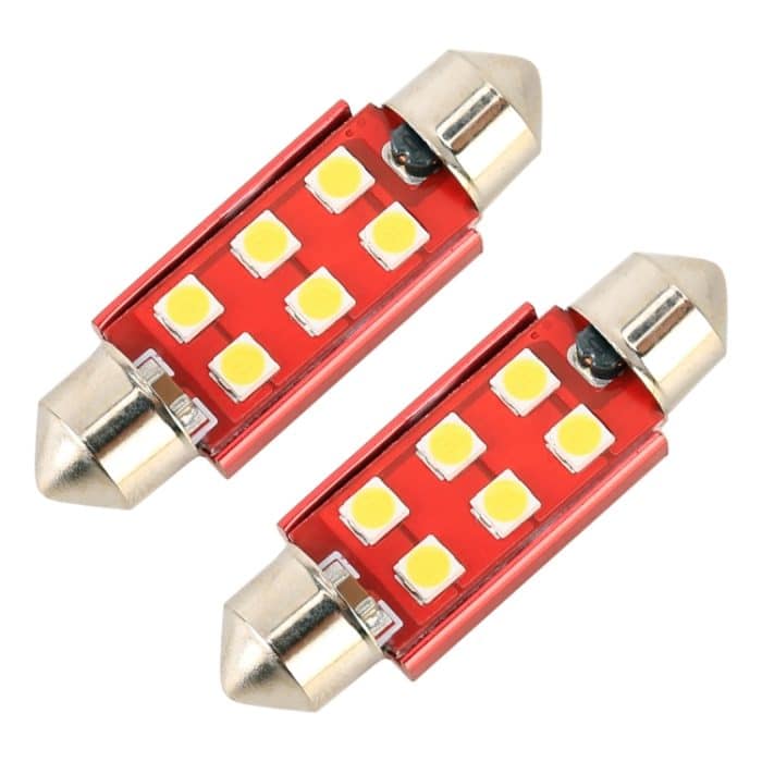 2 Stück 39 mm DC12 V / 2,2 W / 6000 K / 130 lm 6 LEDs SMD-3030 Auto-Leselampe, 39mm – Bild 2