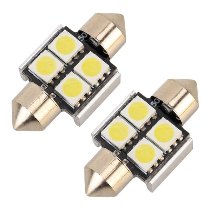 10 Stück 31 mm DC12 V/2 W/7000 K/80 lm 4 LEDs SMD-5050 Auto-Leselampe, 31mm, 4LEDs SMD-5050 – Bild 2