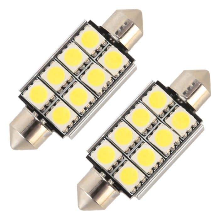 10 Stück 41 mm DC12 V/2 W/7000 K/80 lm 8 LEDs SMD-5050 Auto-Leselampe, 41mm, 8LEDs SMD-5050 – Bild 2