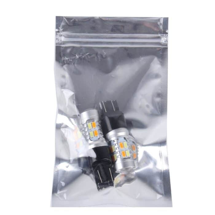 2 PCS T20 / 7443 10W 1000 LM 6000K Weiß + Gelb Blinker mit 20 SMD-5730-LED-Lampen und Len. DC 12-24V – Bild 4