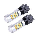 2 PCS T25 / 3157 10W 1000 LM 6000K Weiß + Gelb Blinker mit 42 SMD-2835-LED-Lampen und Len. DC 12-24V