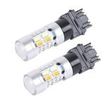 2 PCS T25 / 3157 10W 1000 LM 6000K Weiß + Gelb Blinker mit 20 SMD-5730-LED-Lampen und Len. DC 12-24V