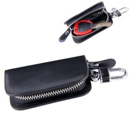 Universal Leder Holzmaserung Textur Taille hängenden Reißverschluss Geldbörsen Schlüsselhalter Tasche (ohne Schlüssel)