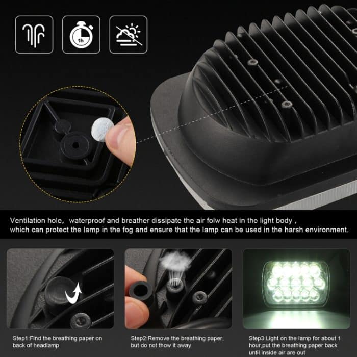 7 Zoll 5X7 H4 15W DC 9-30V 1500LM IP67 PKW LKW Geländewagen LED Arbeitsscheinwerfer / Scheinwerfer, mit 15LEDs Lampen – Bild 5