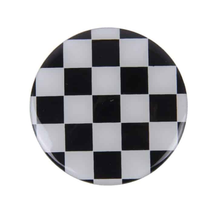 4 PCS White And Black Grid Metall Autoaufkleber Radnabenkappen Mittelabdeckung Dekoration – Bild 4