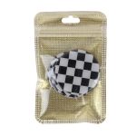 4 PCS White And Black Grid Metall Autoaufkleber Radnabenkappen Mittelabdeckung Dekoration – Bild 5