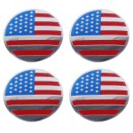 4 PCS USA Flagge Metall Auto Aufkleber Radnabenkappen Mittelabdeckung Dekoration – Bild 2