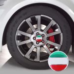 4 PCS Italien Flagge Metall Auto Aufkleber Radnabenkappen Mittelabdeckung Dekoration