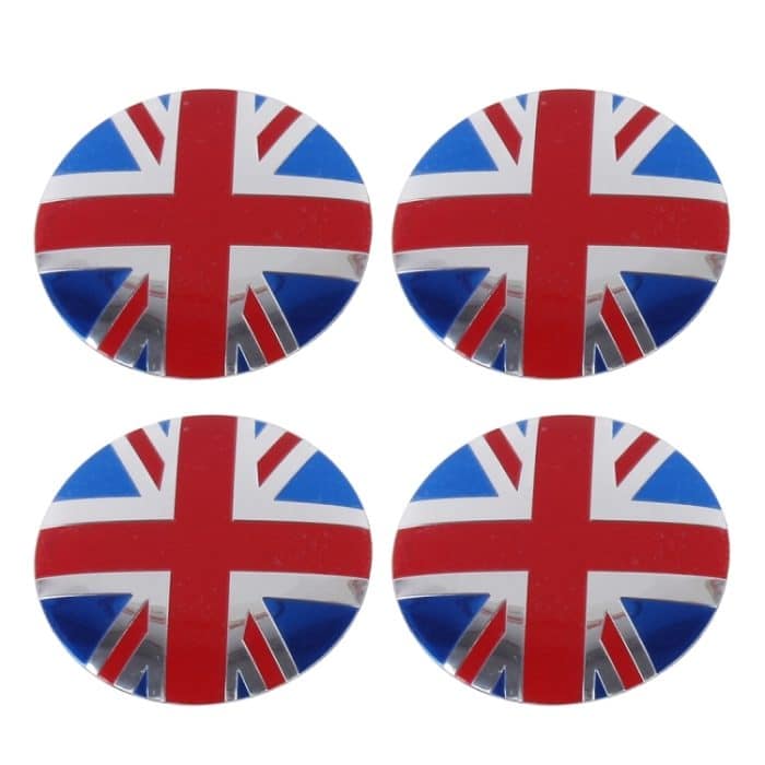 4 PCS England Flagge Metall Auto Aufkleber Radnabenkappen Mittelabdeckung Dekoration – Bild 2