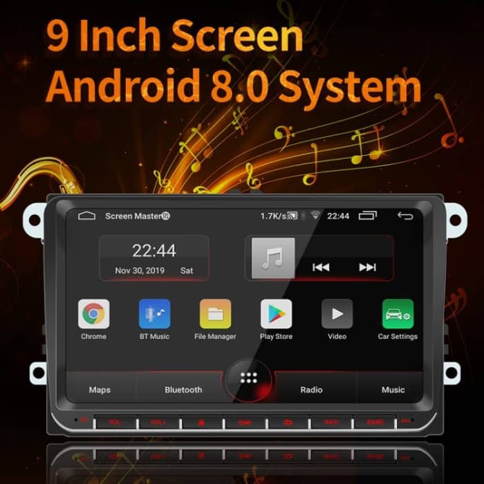9093 HD 9 Zoll Auto Android 8.1 Funkempfänger MP5-Player für Volkswagen, Support FM & Bluetooth & TF-Karte & GPS & WIFI mit Dekodierung – Bild 5
