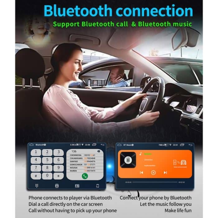 9093 HD 9 Zoll Auto Android 8.1 Funkempfänger MP5-Player für Volkswagen, Support FM & Bluetooth & TF-Karte & GPS & WIFI mit Dekodierung – Bild 9