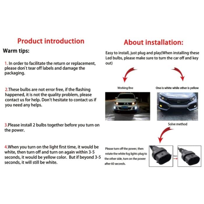 2 Stück EV15 H8 / H11 DC9-32V / 6W / IP67 Auto-LED-Zweifarben-Nebelscheinwerfer, kaltweißes Licht + gelbes Licht – Bild 6