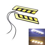 2 Stück DC 12 V 10 W 800 lm 5500 K Auto-DRL-Tagfahrlicht-Lampe, Kabellänge: 25 cm (weißes Licht + gelbes Licht), Multi-Color+10W 800LM/5500K