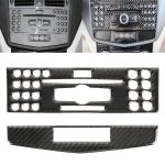 2 PCS Auto CD Einstellrahmen Carbon Faser Dekorativer Aufkleber für Mercedes-Benz W204