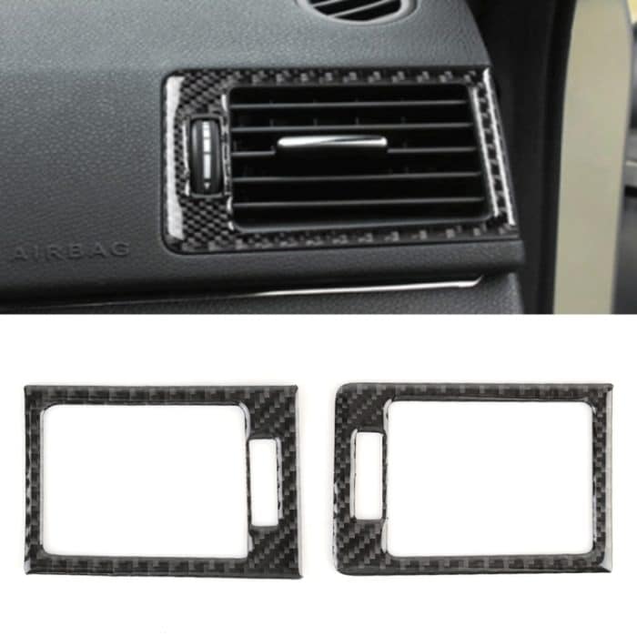 2 PCS Auto Armaturenbrett rechter und linker Luftauslassrahmen Carbonfaser-Aufkleber für Mercedes-Benz W204 – Bild 1