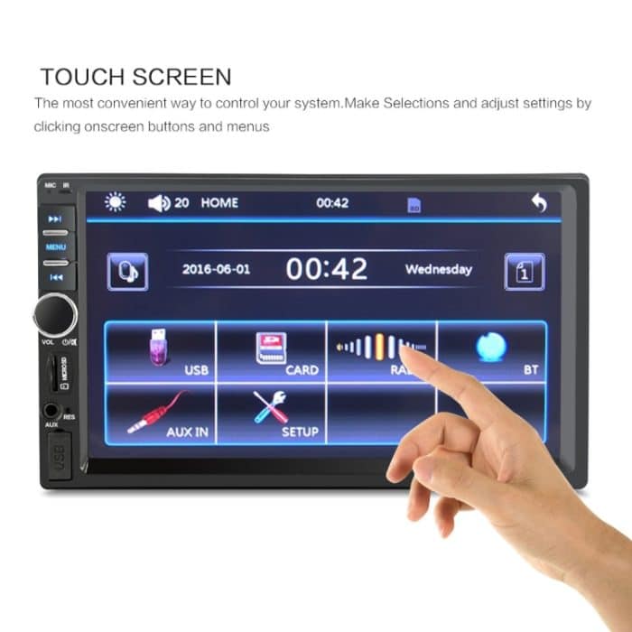 7018b 7,0-Zoll-HD-Touchscreen-Dual-DIN-Autoradio-Bluetooth-Stereo MP3 / MP4 / MP5-Player mit Fernbedienung, mit Rückfahrkamera, 6800-Modul, Unterstützung FM / TF-Karte / USB-Flash-Festplatte – Bild 6