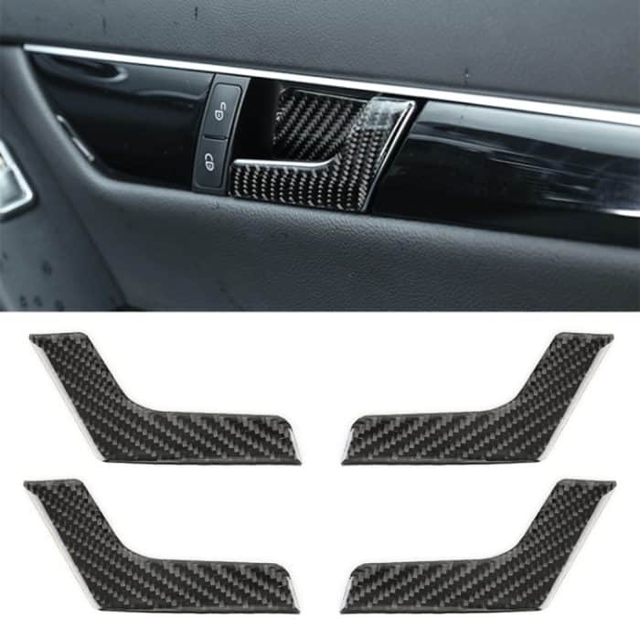 4 PCS Autotür Innengriff Carbon Faser Dekorativer Aufkleber für Mercedes-Benz W204 – Bild 1
