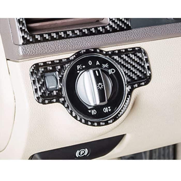 3 PCS Autoscheinwerfer-Schalttafel Carbonfaser-Aufkleber für Mercedes-Benz W204 – Bild 6