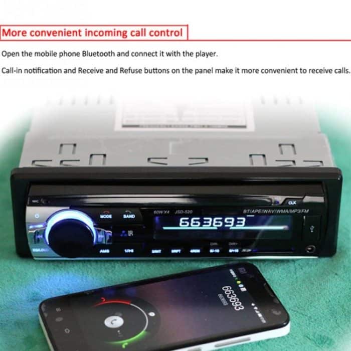 JSD-520 Autoradio Radio MP3 Audio Player Unterstützung Bluetooth Freisprechen / FM / USB / SD – Bild 12