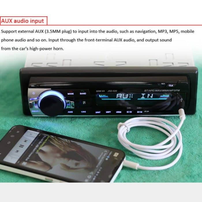 JSD-520 Autoradio Radio MP3 Audio Player Unterstützung Bluetooth Freisprechen / FM / USB / SD – Bild 10