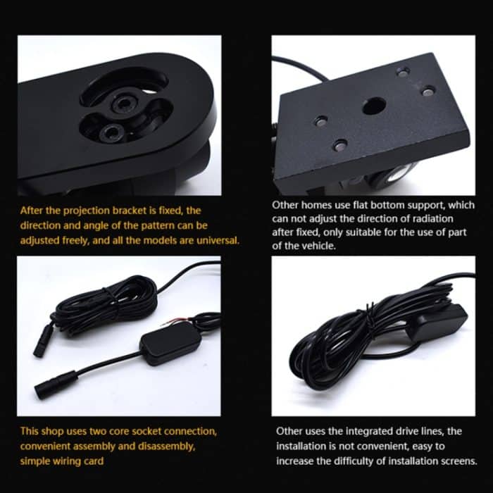 2 PCS DC 8-36V Ghost Shadow Courtesy Angel Wings Projektionslampe Autotür LED Willkommenslichter, Cold Blue, Blue, Red, White – Bild 8