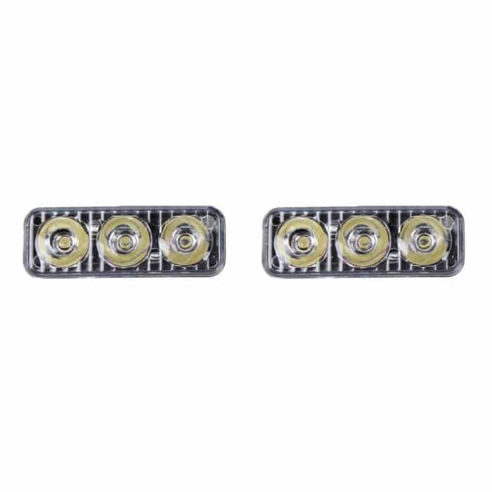2 PCS DC 12V 6W 400 LM 6000K Tri Circular Car DRL Tagfahrlicht Lampe mit weißen Lichtern, Kabellänge: 50 cm – Bild 2