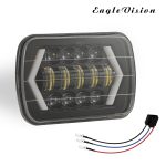 7 Zoll H4 DC 9V-30V 3000LM 6000K 30W IP67 8LED Lampenperlen Auto quadratische Form LED-Scheinwerferlampen für Jeep Wrangler – Bild 2