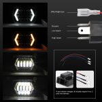 7 Zoll H4 DC 9V-30V 3000LM 6000K 30W IP67 8LED Lampenperlen Auto quadratische Form LED-Scheinwerferlampen für Jeep Wrangler – Bild 4