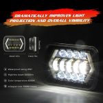 7 Zoll H4 DC 9V-30V 3000LM 6000K 30W IP67 8LED Lampenperlen Auto quadratische Form LED-Scheinwerferlampen für Jeep Wrangler – Bild 9