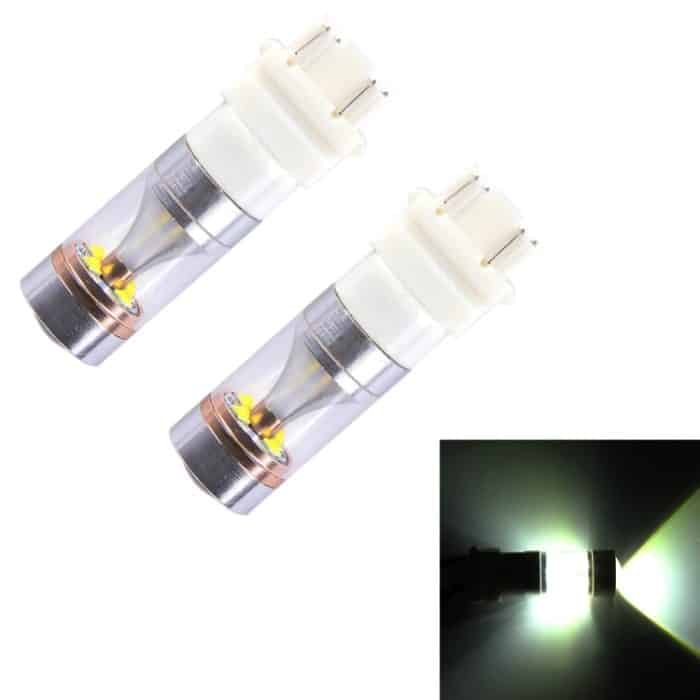 2 PCS T25 / 3157 Doppelkabel 2300 LM 6000K 30W Weißlicht 6 LED CREE Canbus Auto-Bremslichtbirne, DC 12V – Bild 1