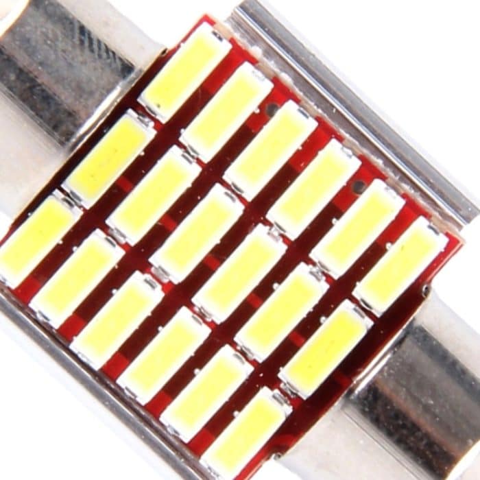 2 PCS DC 12V 3W 31MM Bicuspid Autotürleuchten Registrierung Markierungsleuchte Armaturenbrett Kuppeltürleuchten LED Leselampe mit 18 LED SMD 3014 Leuchten Weiß – Bild 5