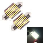 2 PCS DC 12V 6W 36MM Bicuspid Autotürleuchten Registrierung Markierungsleuchte Armaturenbrett Kuppeltürleuchten LED-Leselampe mit 27 LED SMD 3014 Leuchten Weiß