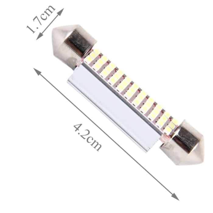 2 PCS DC 12V 6W 41MM Bicuspid Autotürleuchten Registrierung Markierungsleuchte Armaturenbrett Kuppeltürleuchten LED Leselampe mit 33 LED SMD 3014 Leuchten Weiß – Bild 4