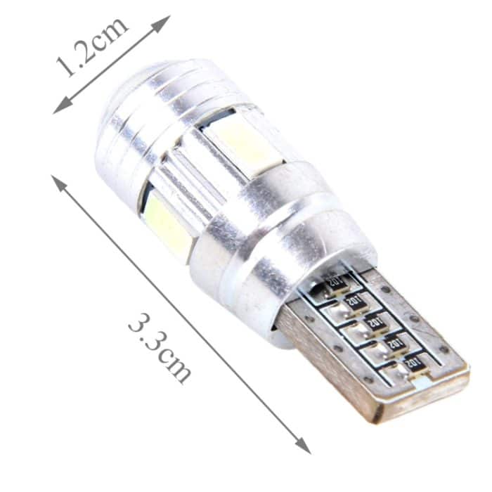 2PCS T10 3W 6 SMD 5630 LED Fehlerfreie Canbus-Auto-Umrissleuchte, DC 12V, 6 SMD 5630 LEDs/White Light, 6 SMD 5630 LEDs/Pink Light, 6 SMD 5630 LEDs/Green Light – Bild 3