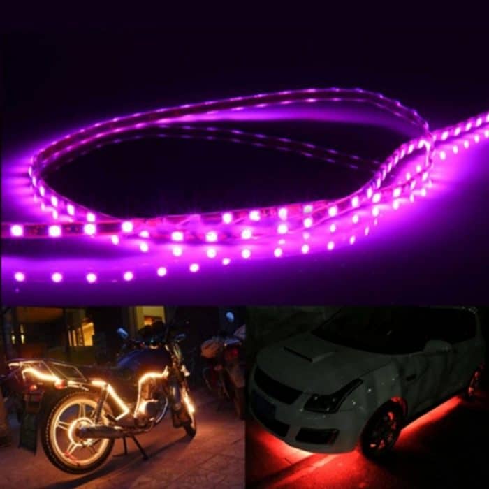 5 Stück 45 LED 3528 SMD wasserdichte flexible Auto-Lichtleiste für Autodekoration, DC 12 V, Länge: 90 cm, 90cm+pink, 90cm+green, 90cm+ice blue, 90cm+blue, 90cm+red, 90cm+white, 90cm+yellow – Bild 5