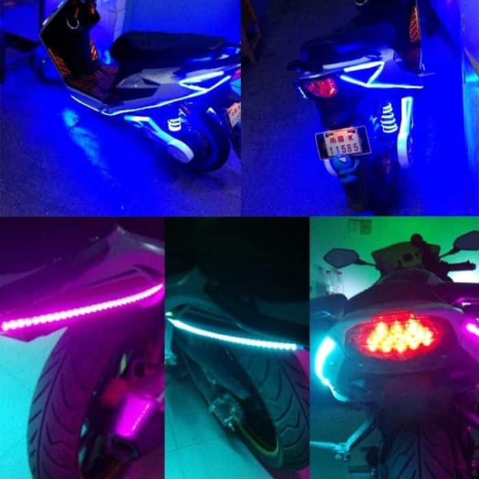 5 Stück Flow Style 45 LED 3528 SMD wasserdichte, flexible Auto-Lichtleiste für Autodekoration, DC 12 V, Länge: 90 cm, 90cm Blue, 90cm Pink, 90cm Green, 90cm Ice blue, 90cm Red, 90cm White, 90cm Yellow – Bild 7