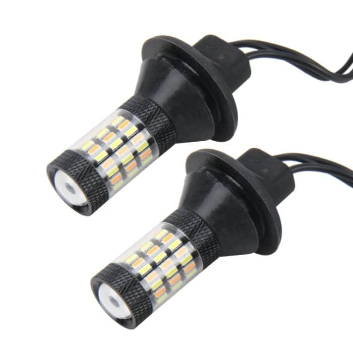 2 PCS 3156 5W 450LM 60LEDs DC 12V SMD-4014 Auto-Bremslicht Blinkerlicht Auto-Set (weißes Licht + gelbes Licht), Kabellänge: 40 cm – Bild 2