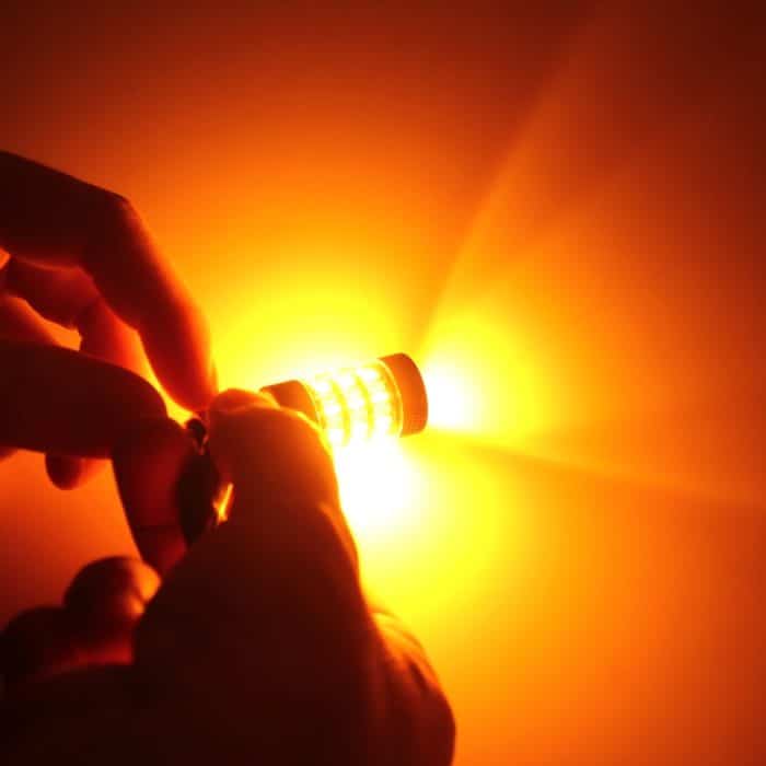 2 PCS 3156 5W 450LM 60LEDs DC 12V SMD-4014 Auto-Bremslicht Blinkerlicht Auto-Set (weißes Licht + gelbes Licht), Kabellänge: 40 cm – Bild 7