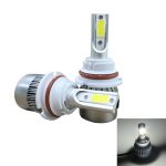 2 Stück 9004 18 W 1800 lm 6000 K wasserdichter IP68-Auto-LED-Scheinwerfer mit 2 COB-LED-Lampen, DC 9–36 V, 9004