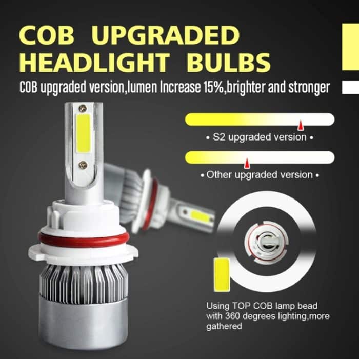 2 Stück 9004 18 W 1800 lm 6000 K wasserdichter IP68-Auto-LED-Scheinwerfer mit 2 COB-LED-Lampen, DC 9–36 V, 9004 – Bild 6