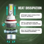 2 Stück 9004 18 W 1800 lm 6000 K wasserdichter IP68-Auto-LED-Scheinwerfer mit 2 COB-LED-Lampen, DC 9–36 V, 9004 – Bild 7